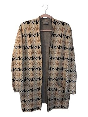 ⭐️ Cyrus Beige, Tan & Black Open Front Cardigan - size Medium (oversized)